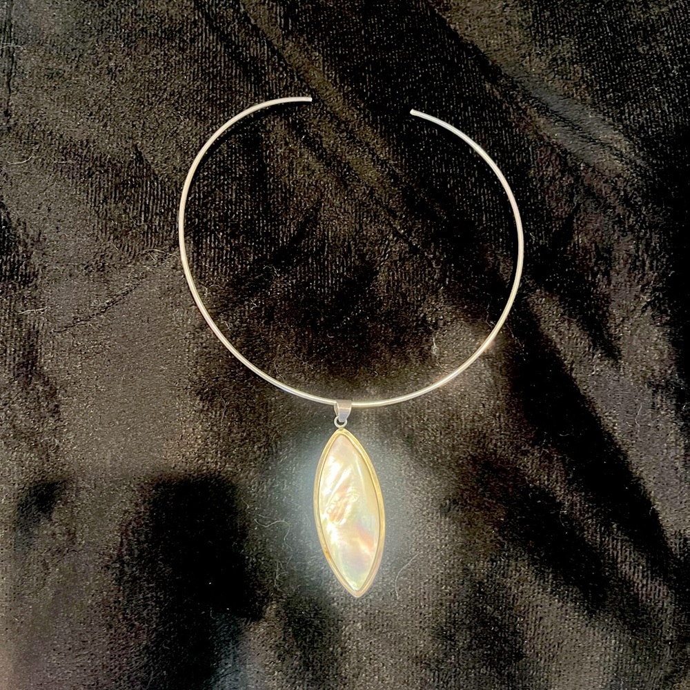 Mother of pearl sterling silver choker